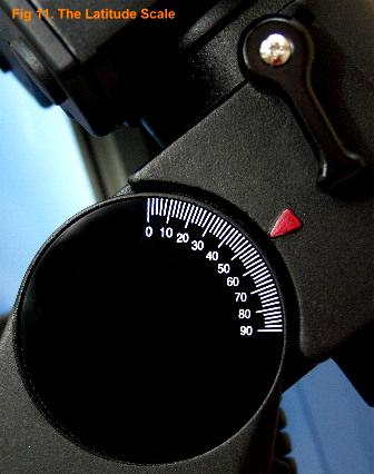 The latitude scale on the HEQ5