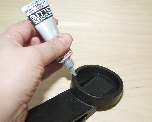 Gluing the mount for fitting of rubber pads