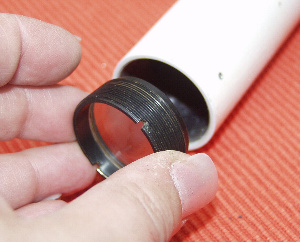 The primary lens being removed