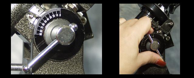 The latitude scale on an EQ2