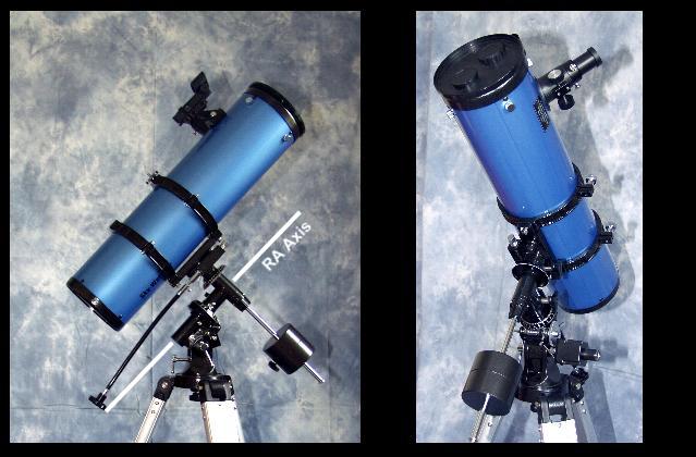 telescope aligned to RA axis